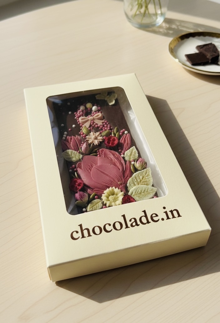 🌸 Floral Art Chocolate Slab – Luxury Edition