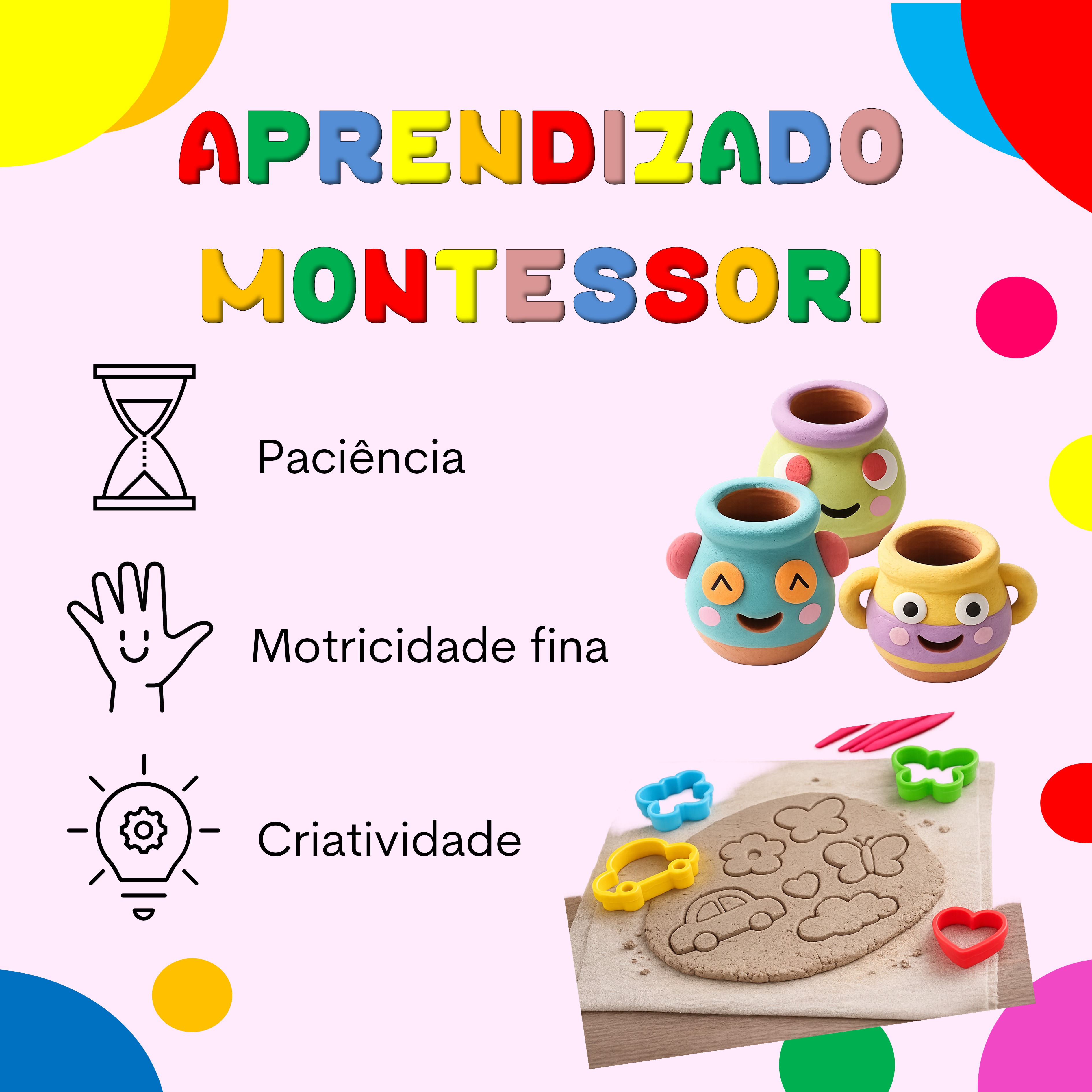 Ceramista Mirim. Kit de cerâmica para crianças. Kit infantil de cerâmica. Kit de Modelagem em Argila Infantil. Kit de pintura