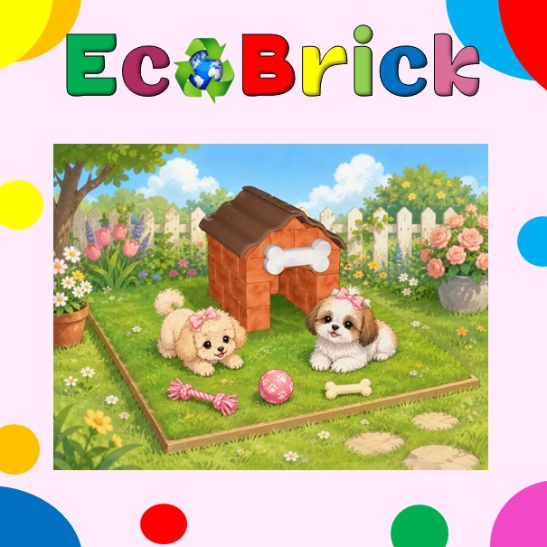 CASINHA DE CACHORRO. KIT DE CONSTRUÇÃO INFANTIL.  ECOBRICK. KIT DE MONTAR. KIT DE CONSTRUÇÃO. 