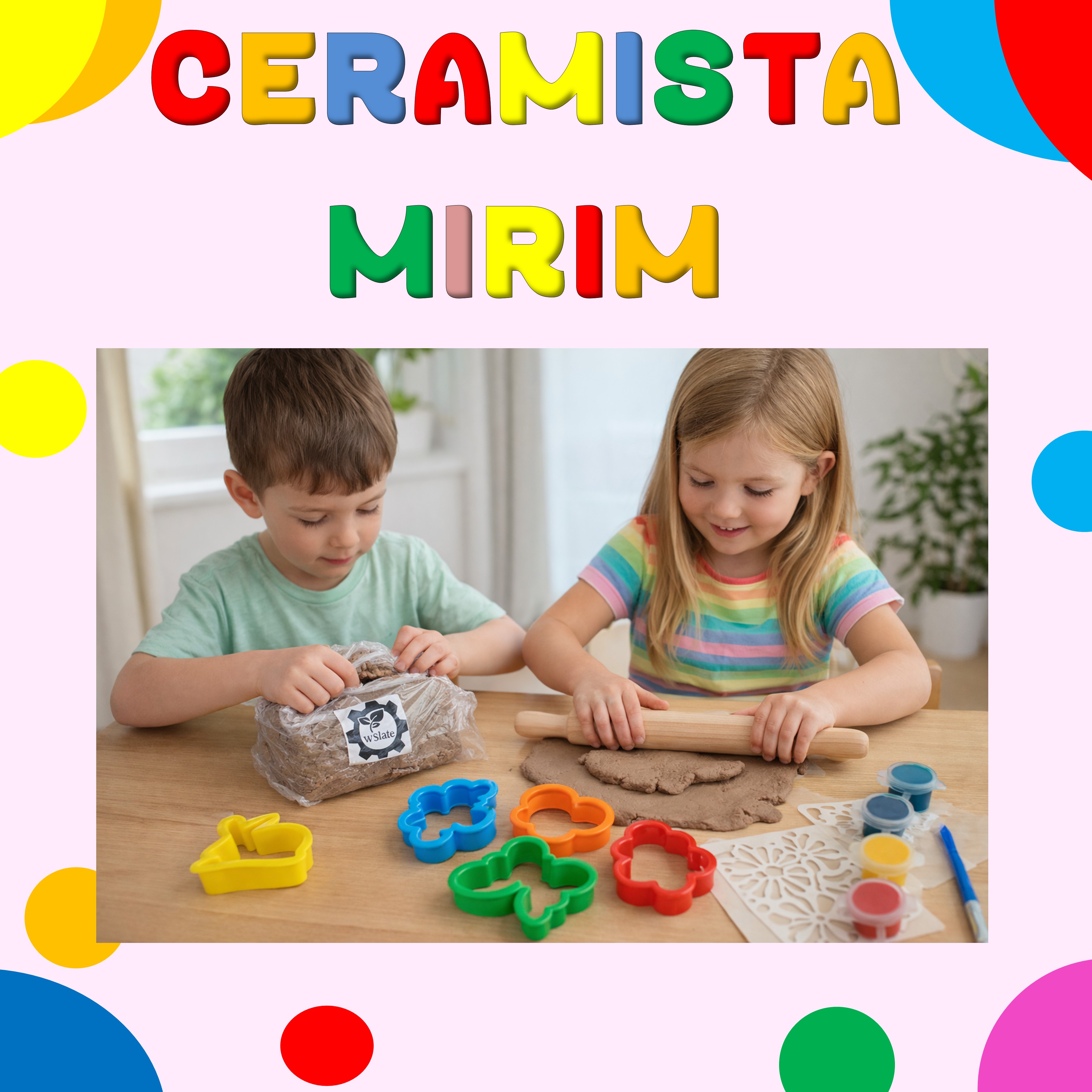 Ceramista Mirim. Kit de cerâmica para crianças. Kit infantil de cerâmica. Kit de Modelagem em Argila Infantil. Kit de pintura