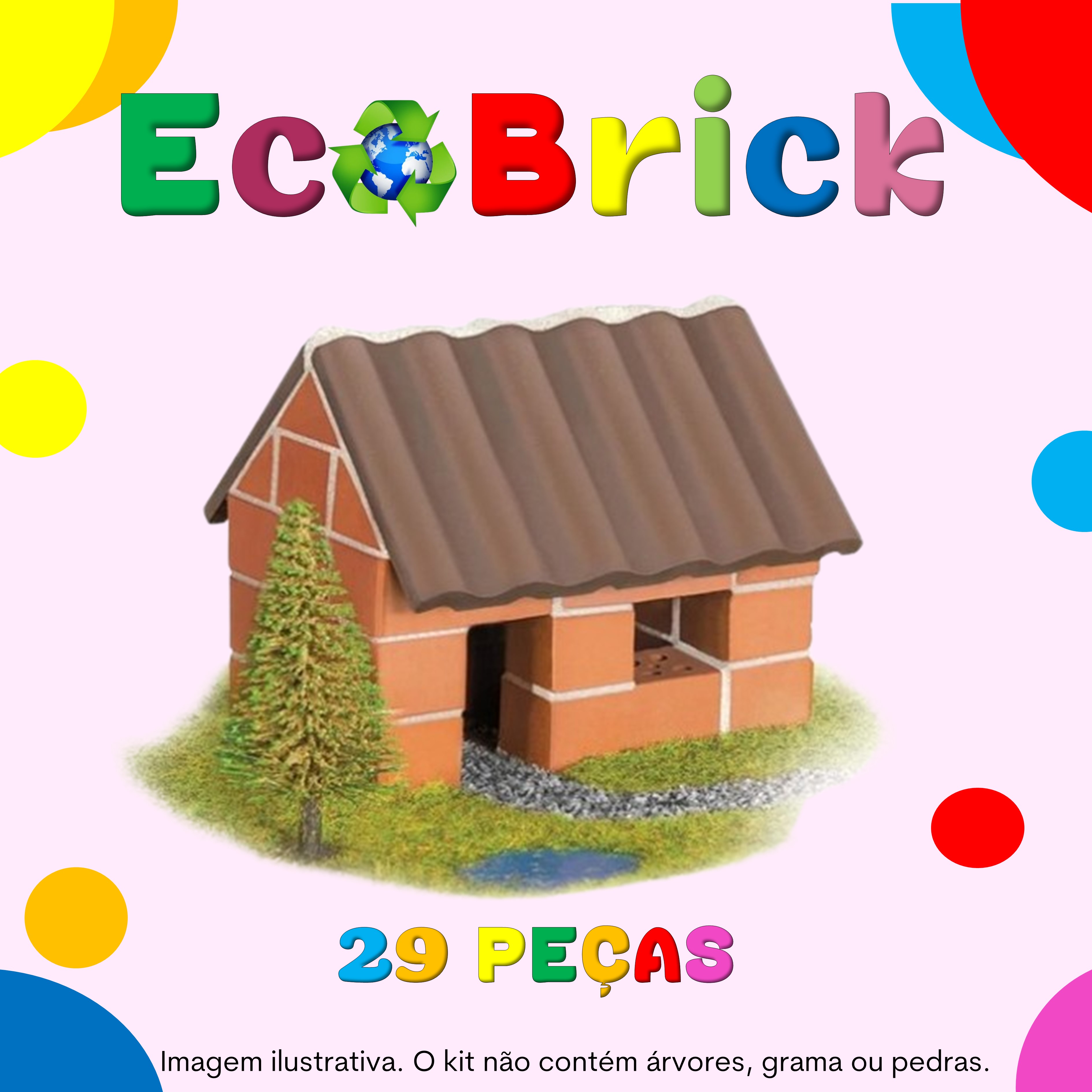 ECOBRICK. KIT CASINHA. KIT DE CONSTRUÇÃO INFANTIL. TIJOLOS REAIS EM MINIATURA.