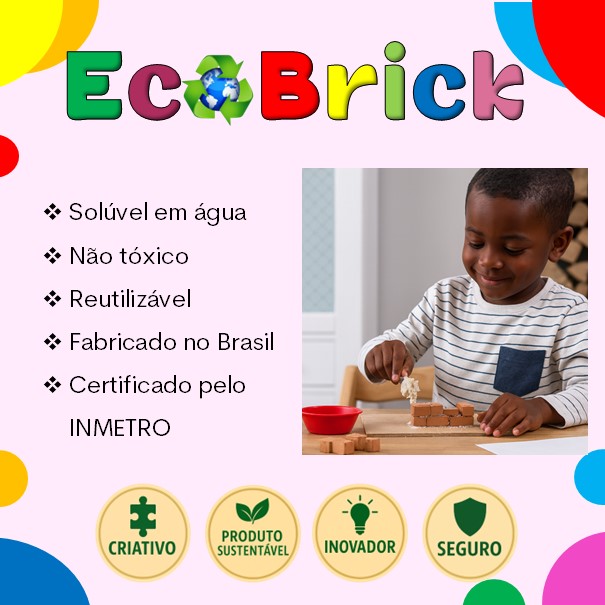 EcoBrick Estádio – Brinquedo Educativo Montessori com Tijolinhos Cerâmicos em Miniatura, Kit de Construção Infantil