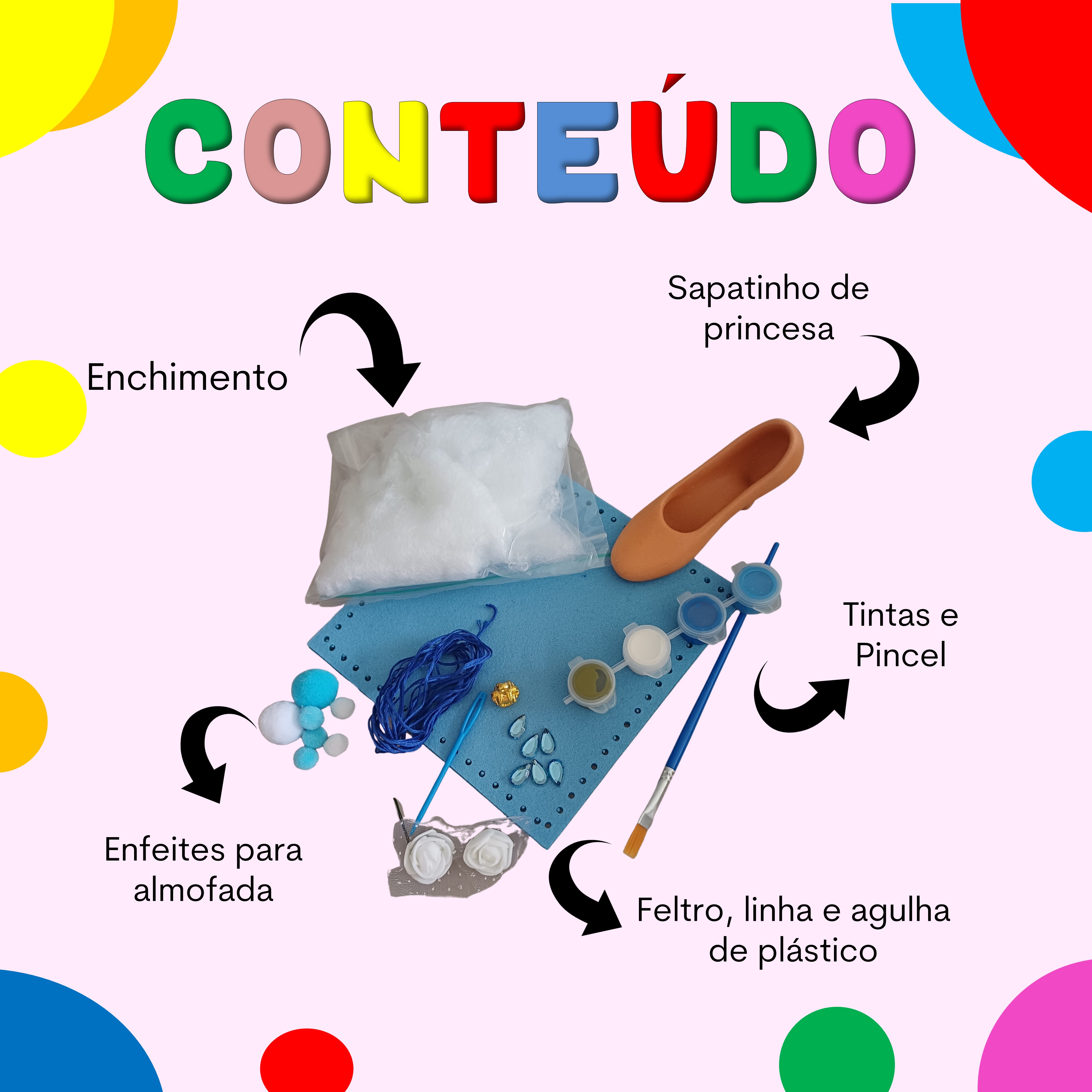 Sapatinho Encantado. Kit de costura e pintura para crianças. 