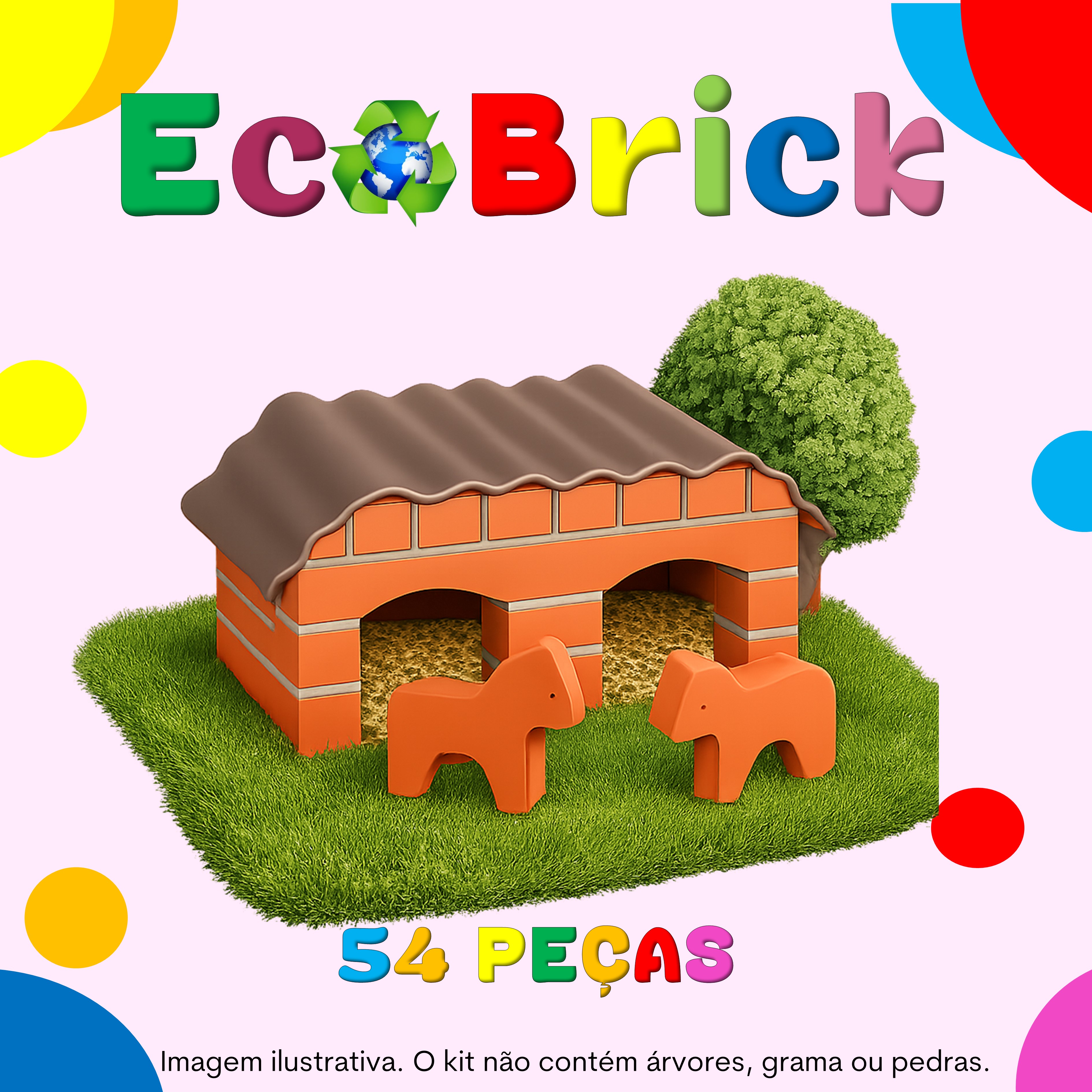 ECOBRICK. KIT CELEIRO. KIT DE CONSTRUÇÃO INFANTIL.  KIT DE MONTAR. TIJOLOS REAIS EM MINIATURA
