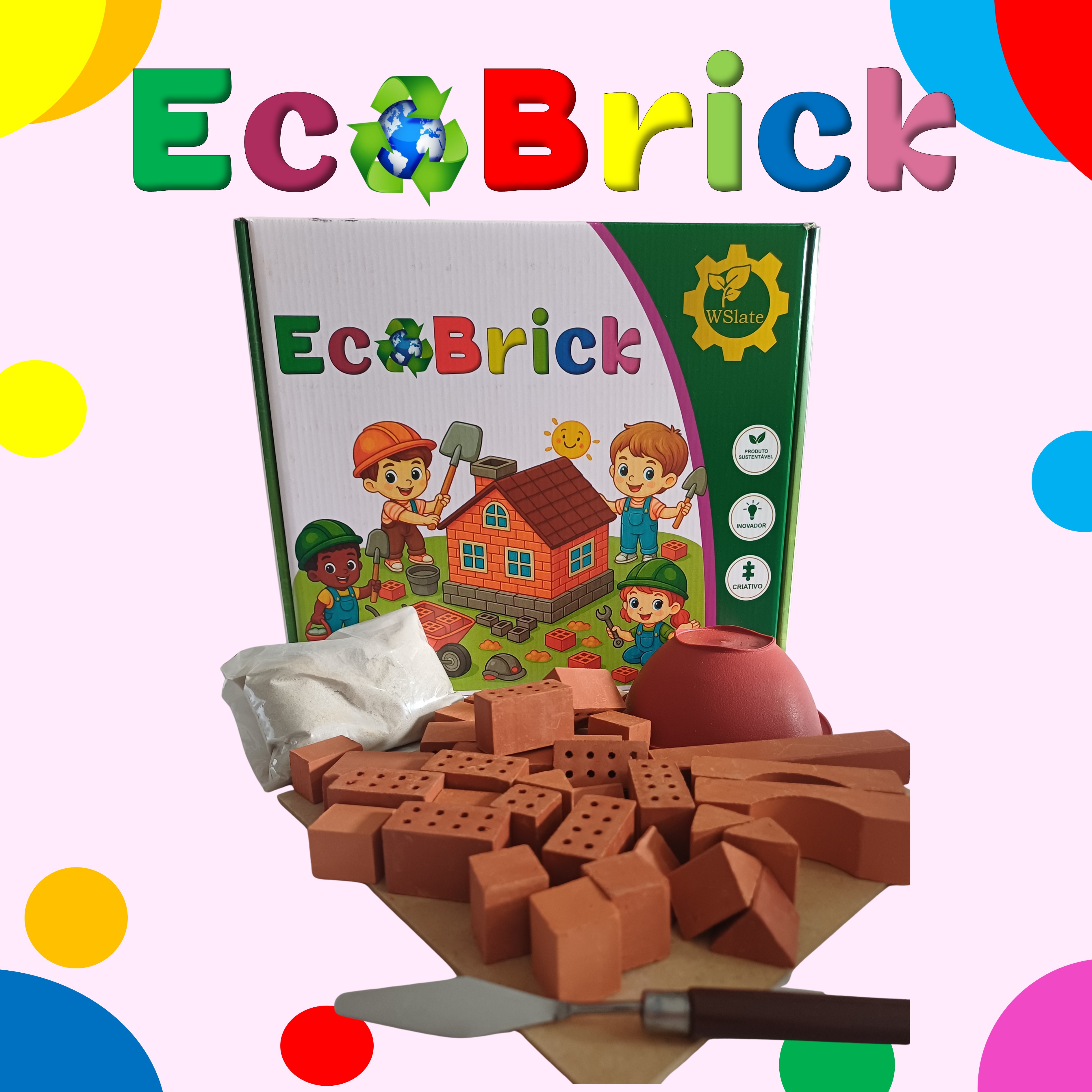 ECOBRICK. KIT DE CONSTRUÇÃO INFANTIL.  KIT DE MONTAR MONTESSOURI. PEÇAS AVULSAS