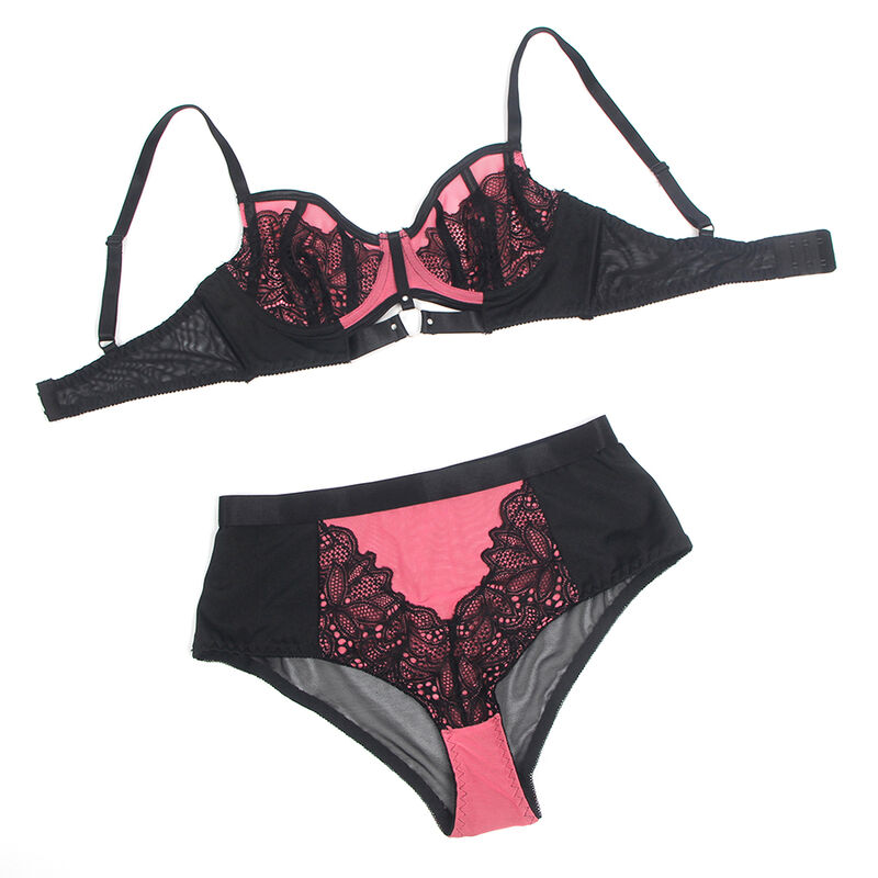 Conjunto de lingerie rosa e preto (Ref. ) D-242676 
