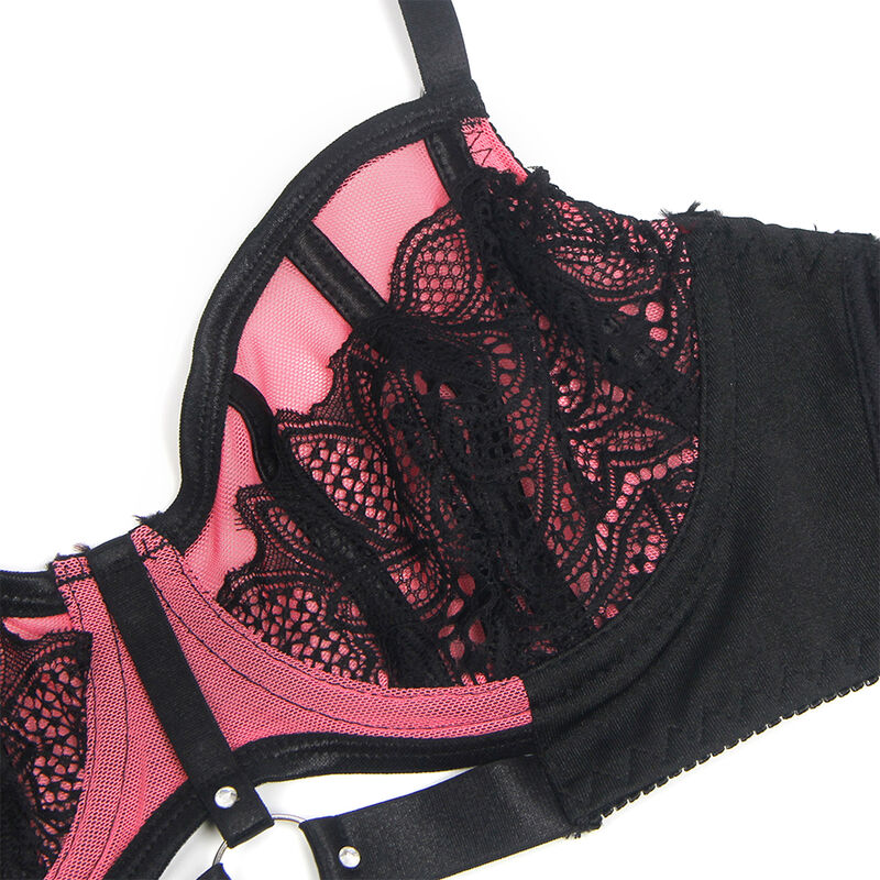 Conjunto de lingerie rosa e preto (Ref. ) D-242676 