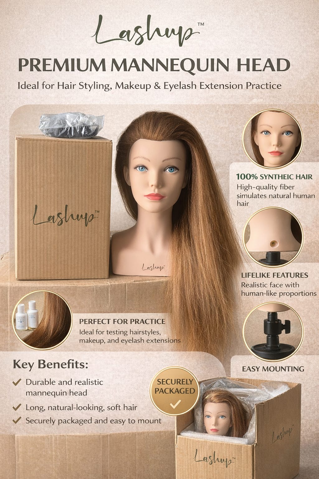 Long Straight Real Hair Dummy