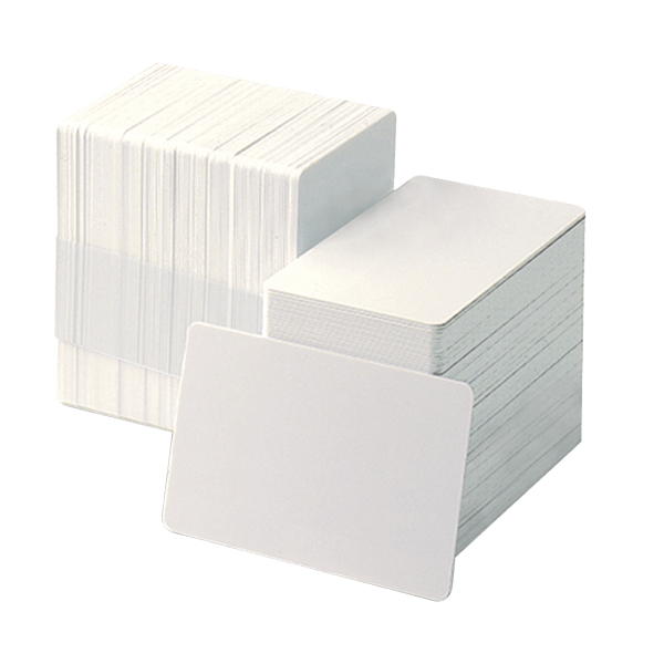 Tarjetas plásticas blancas