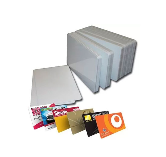 Tarjetas plásticas blancas