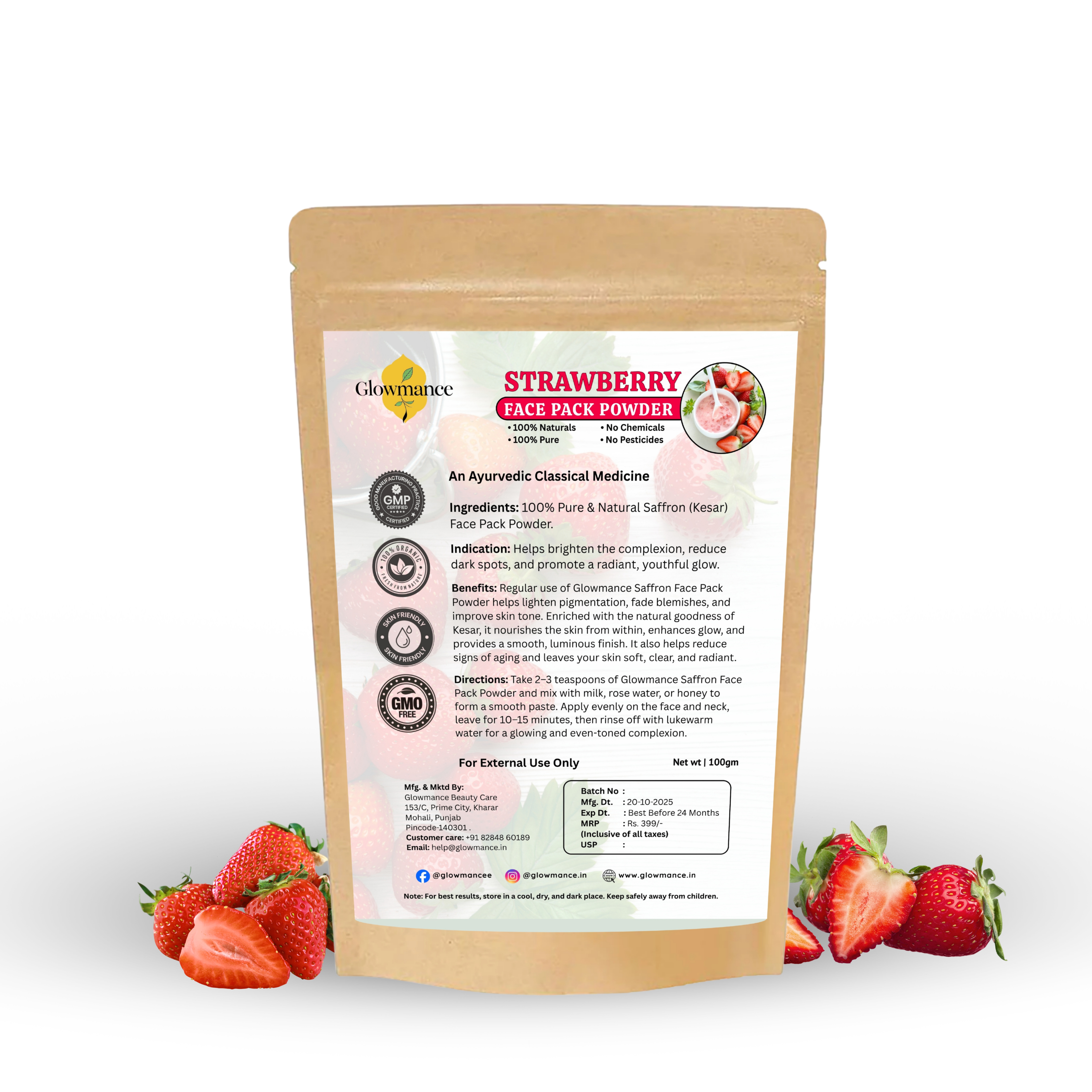 Strawberry Face Pack Powder