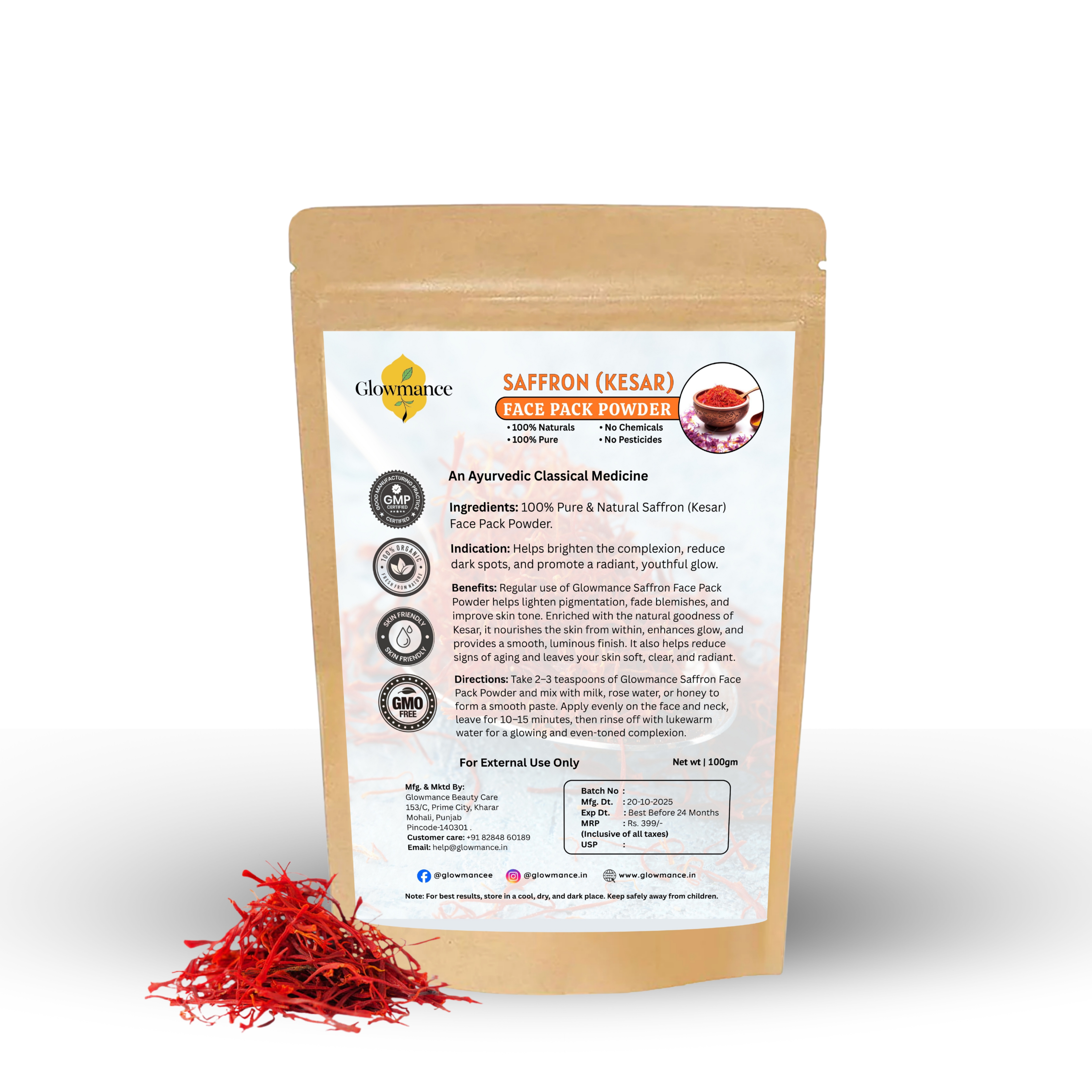 Saffron Face Pack Powder