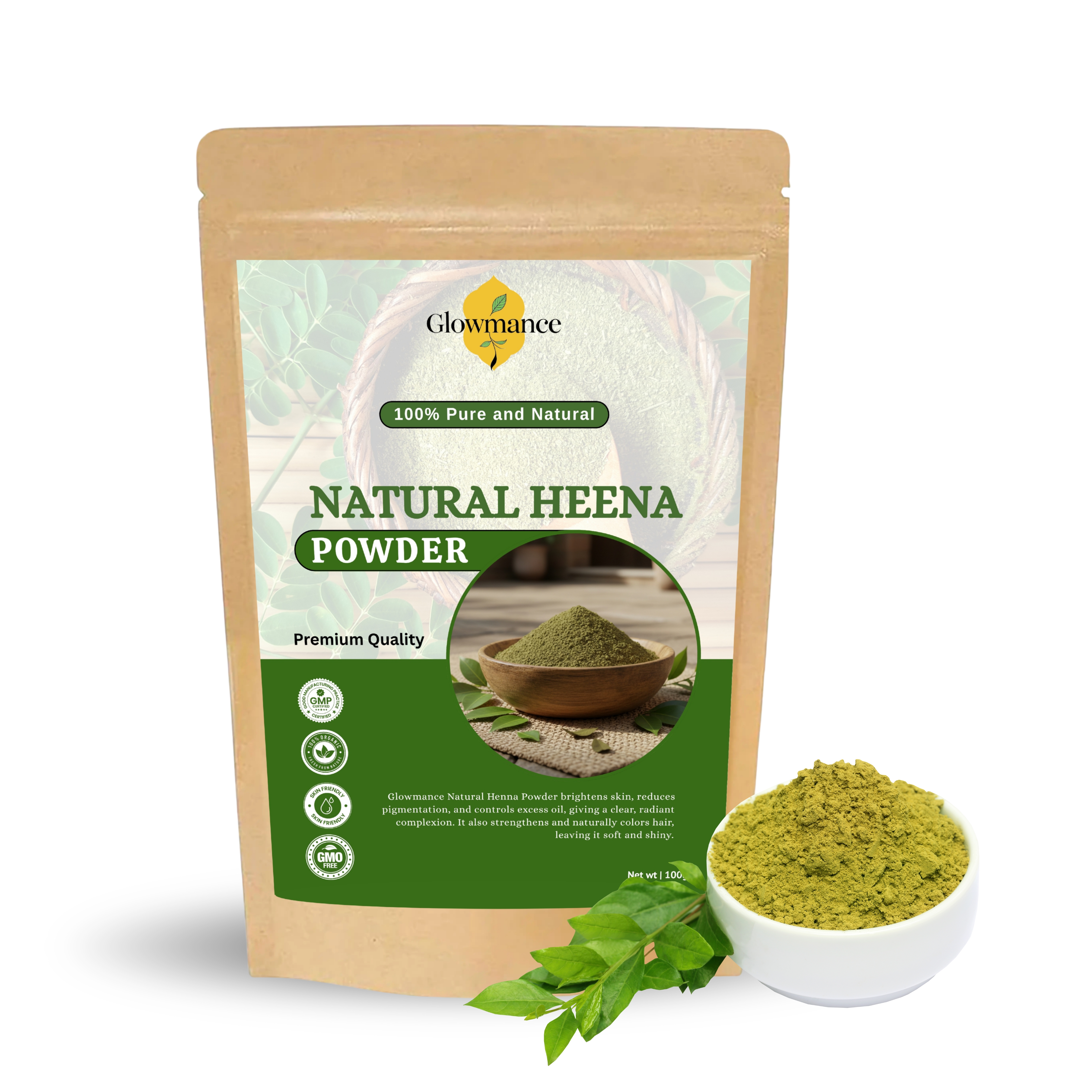 Glowmance 100% Natural Heena Powder