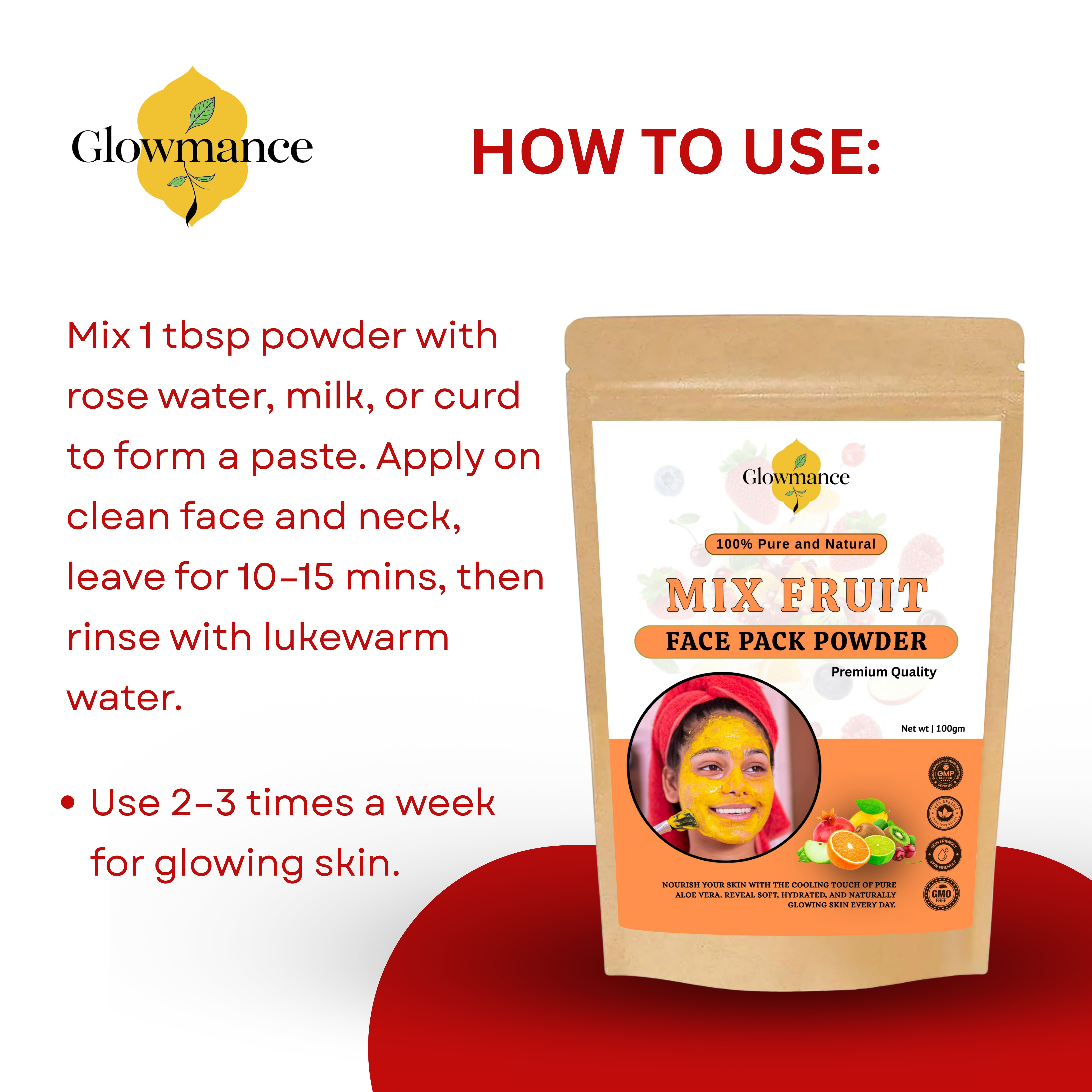 Glowmance Mix Fruit Face Pack Powder