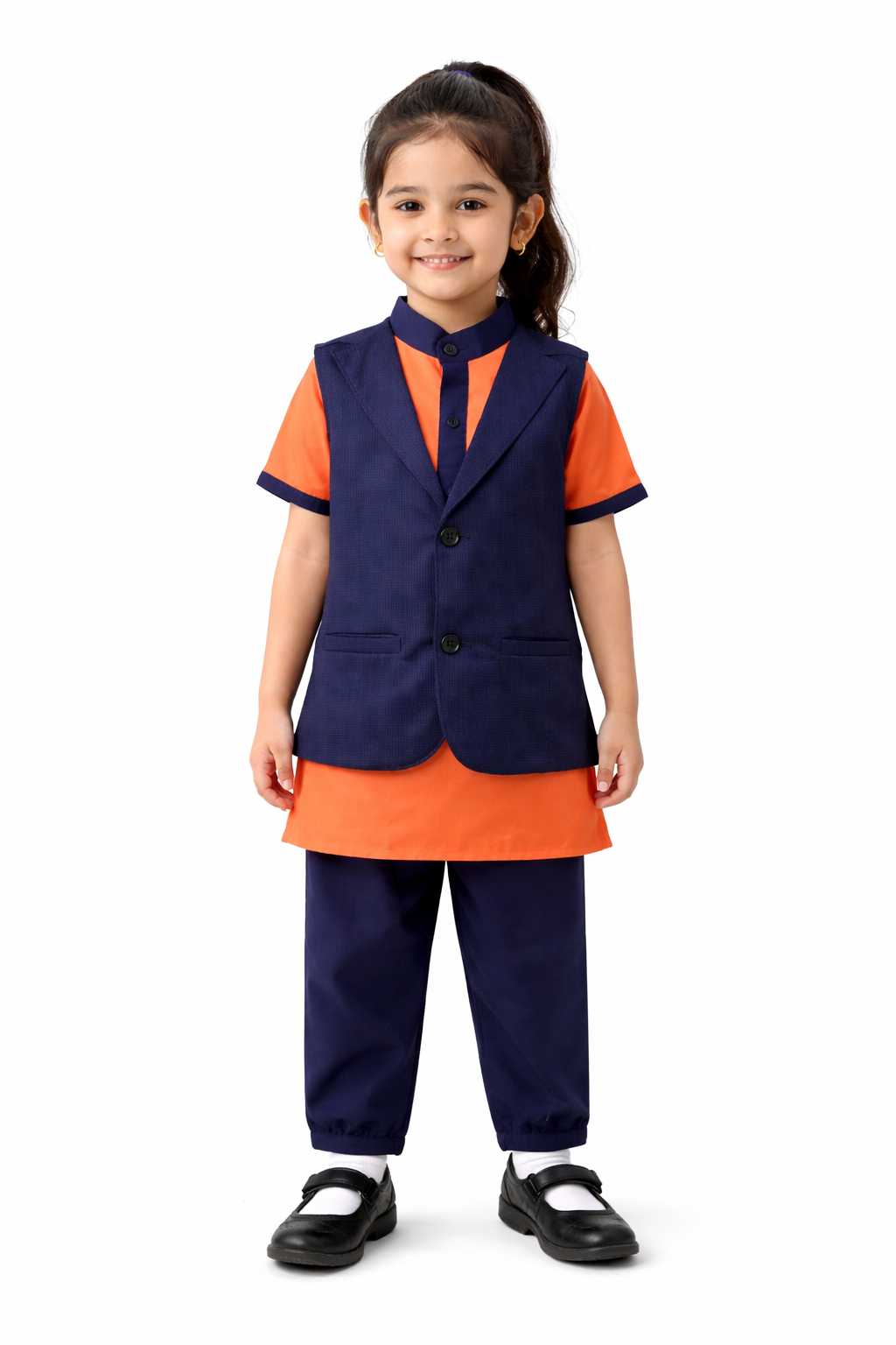 Seedling Girl's Navy Blue Waistcoat