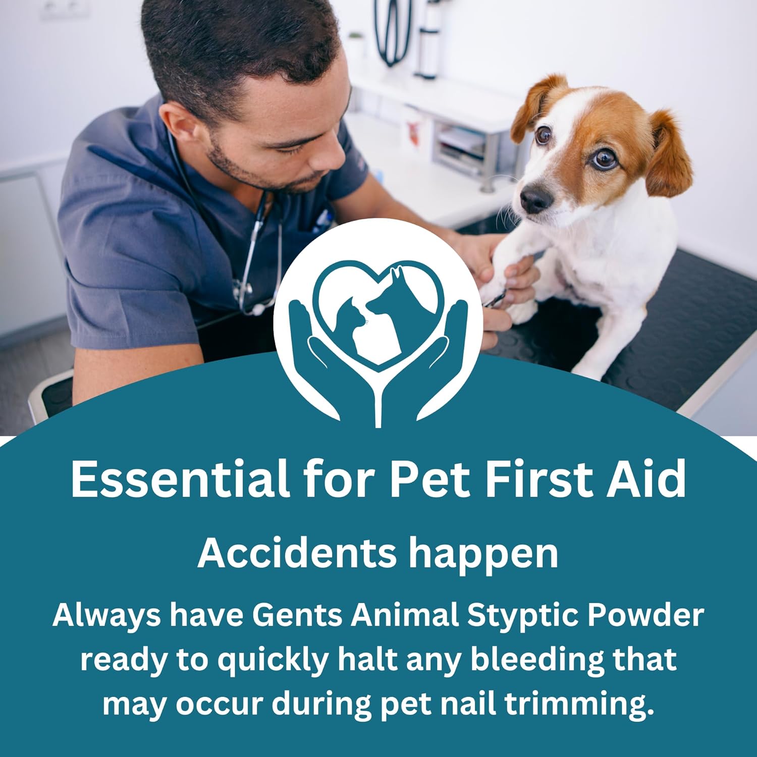 5 oz Styptic Powder for Dogs, Cats & Birds Stops Bleeding– Quick Blood Clotting for Nail Clipping, Minor Cuts, Tail Docking & Wing Clipping 