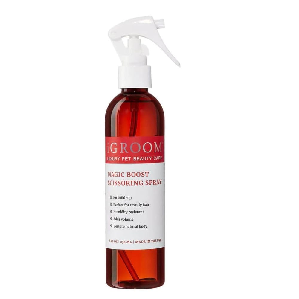 iiGroom Magic Boost Dog Scissoring Spray, Luxury Pet Beauty Care, Adds Volume, Restores Natural Body, Made in USA, 8 oz