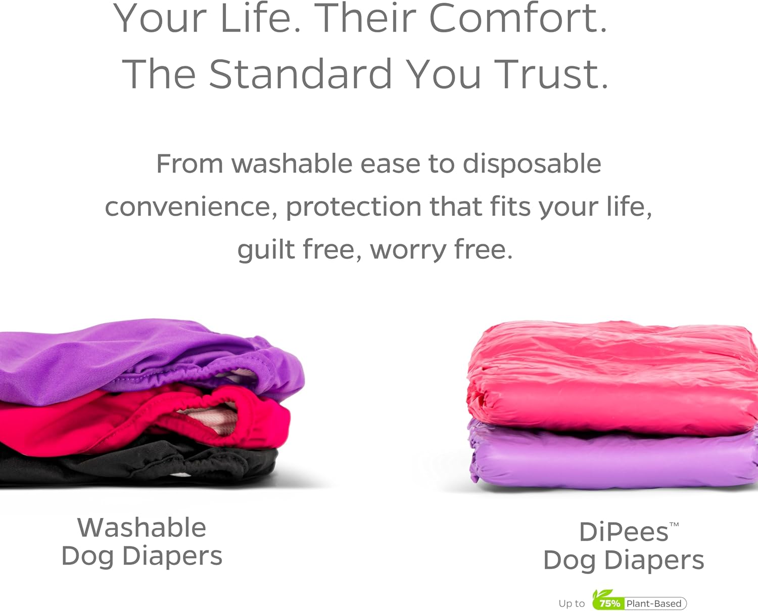 Pet Parents® Washable Dog Diapers (3pack) + Extenders® of Durable Doggie Diapers, Premium Dog Diapers Female (Small, Princess)