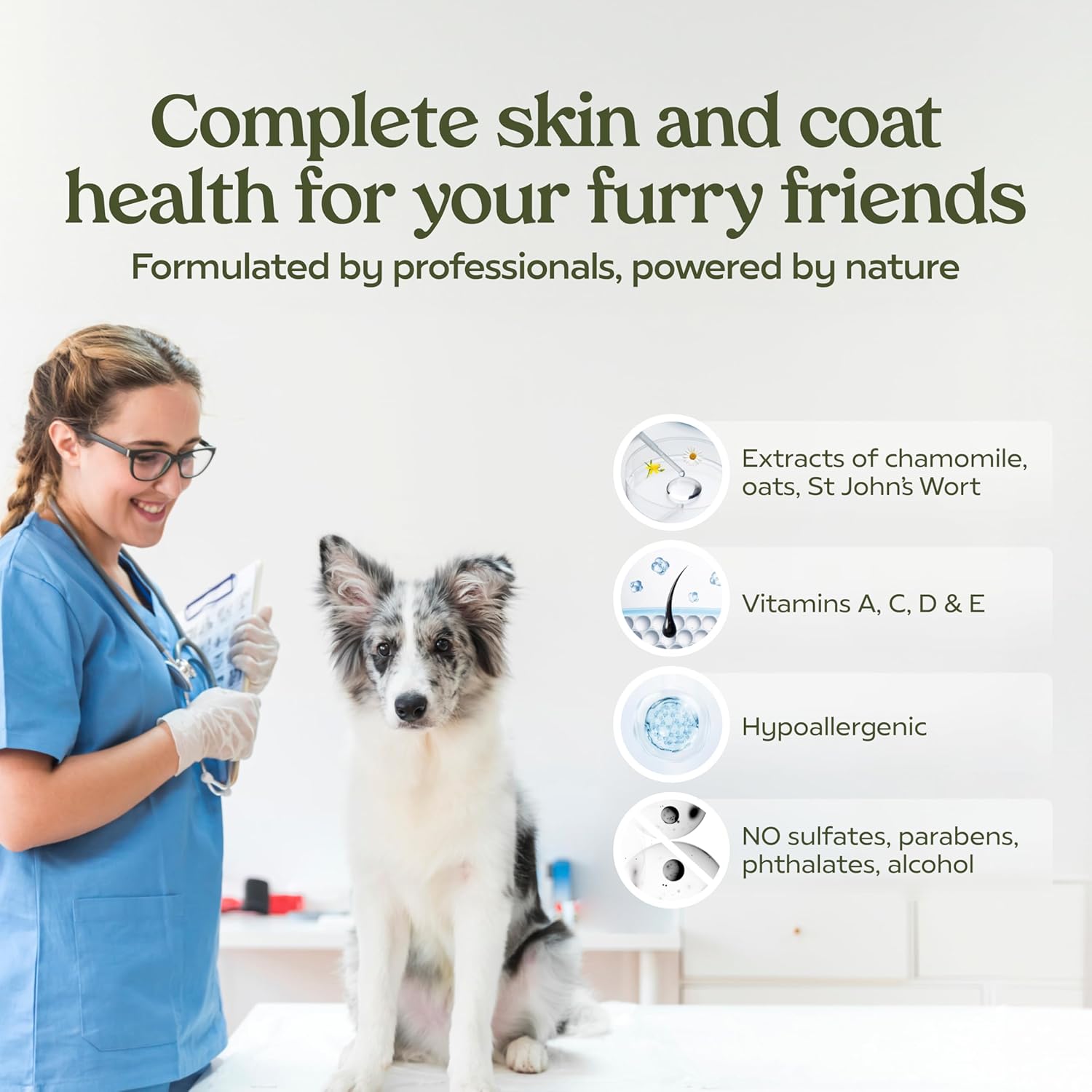 PAWFUME Skin & Coat Detangler Spray for Dogs, 1-Pack – Soothe Dry, Itchy Coats Quickly – Non-Toxic Chamomile & Oat Formula, Essential Fatty Acids & Vet-Certified – Dog Detangler Spray De-matting Care
