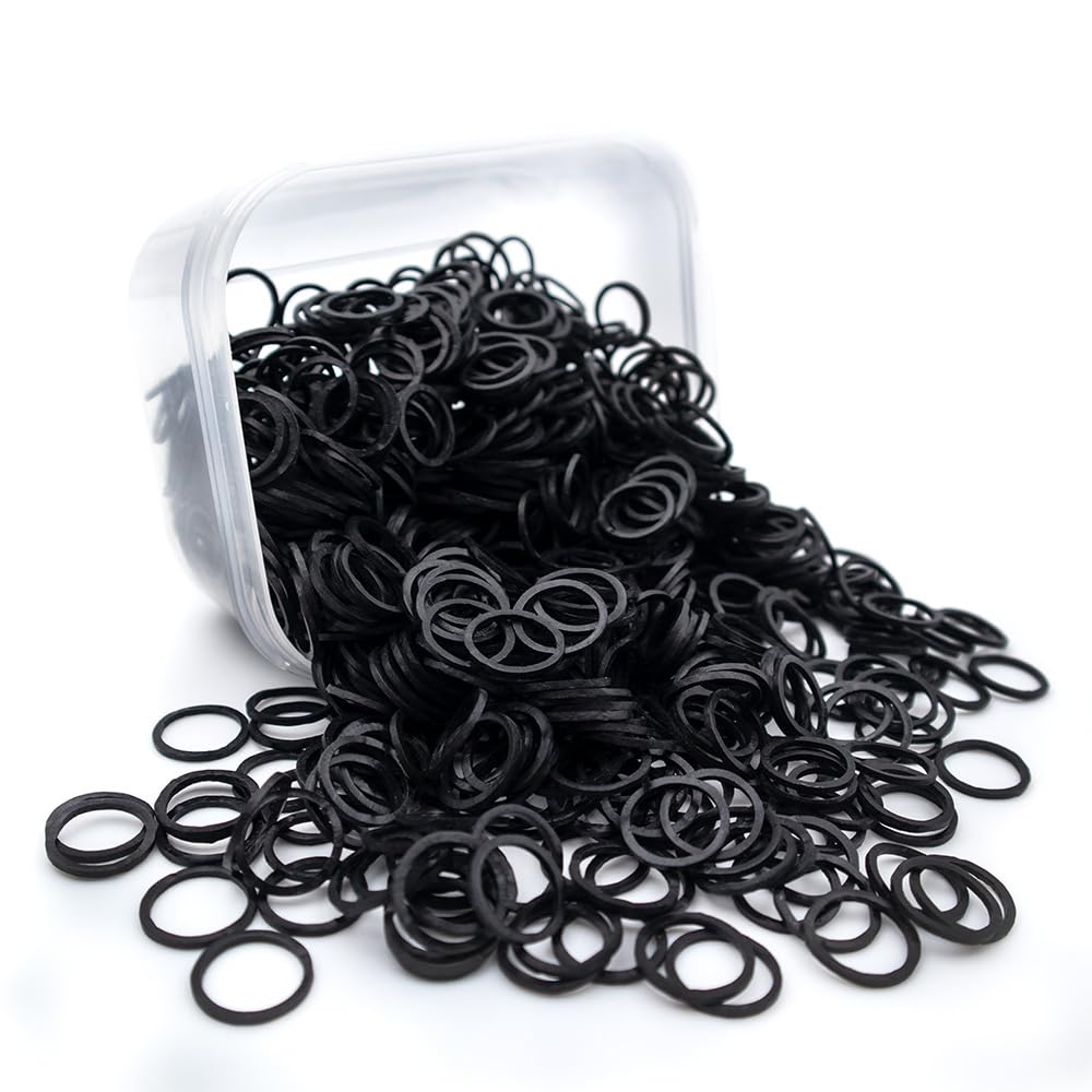 Beauty Town Hair Tie Rubber Bands - 1000pcs/500pcs Soft Stretchy Elastic Bands