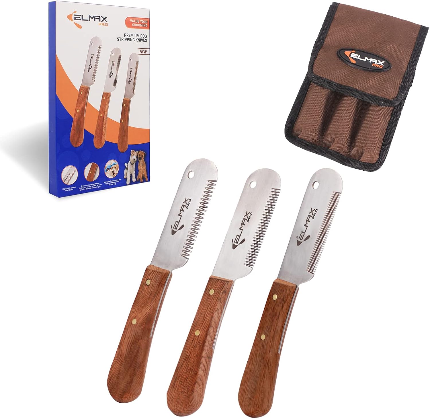 Professional Stripping Knife for Dogs, Best for Removing Unwanted Undercoat, (Right-Handed,)