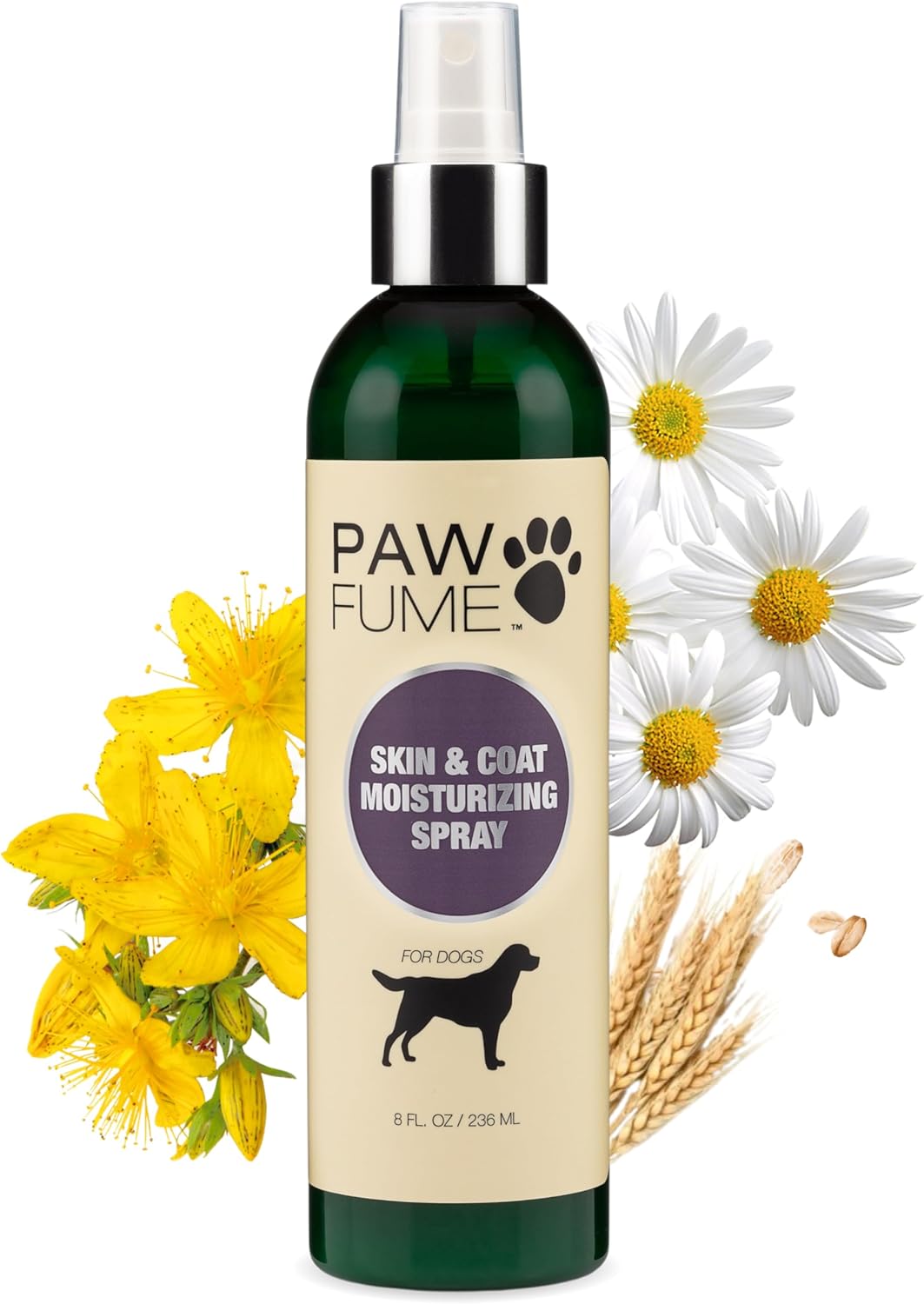 PAWFUME Skin & Coat Detangler Spray for Dogs, 1-Pack – Soothe Dry, Itchy Coats Quickly – Non-Toxic Chamomile & Oat Formula, Essential Fatty Acids & Vet-Certified – Dog Detangler Spray De-matting Care