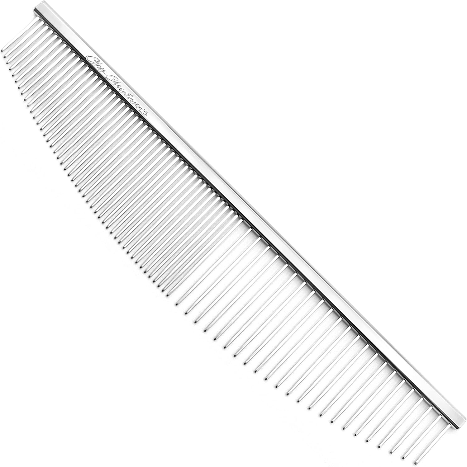 Chris Christensen 00C 6.5 in Crescent Coarse/Fine Finishing Butter Comb, Groom Like a Professional, Rounded Corners Prevent Friction and Breakag