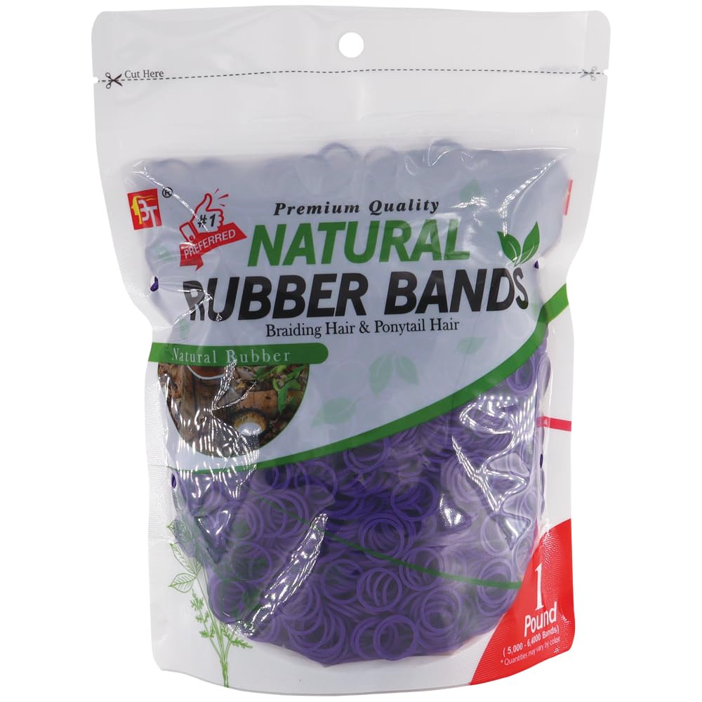 Beauty Town 1LB Rubber Bands for Hair - 5000+ Count Soft Stretch Elastic Hair Ties for Braids, Ponytails |