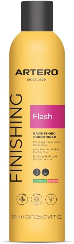 Artero Flash Shine Conditioner Spray for Dogs and Cats – Instant Detangling and Shine Spray with Anti-Frizz and Conditioning Effect – Professional Grooming Finish, 7.1 fl o