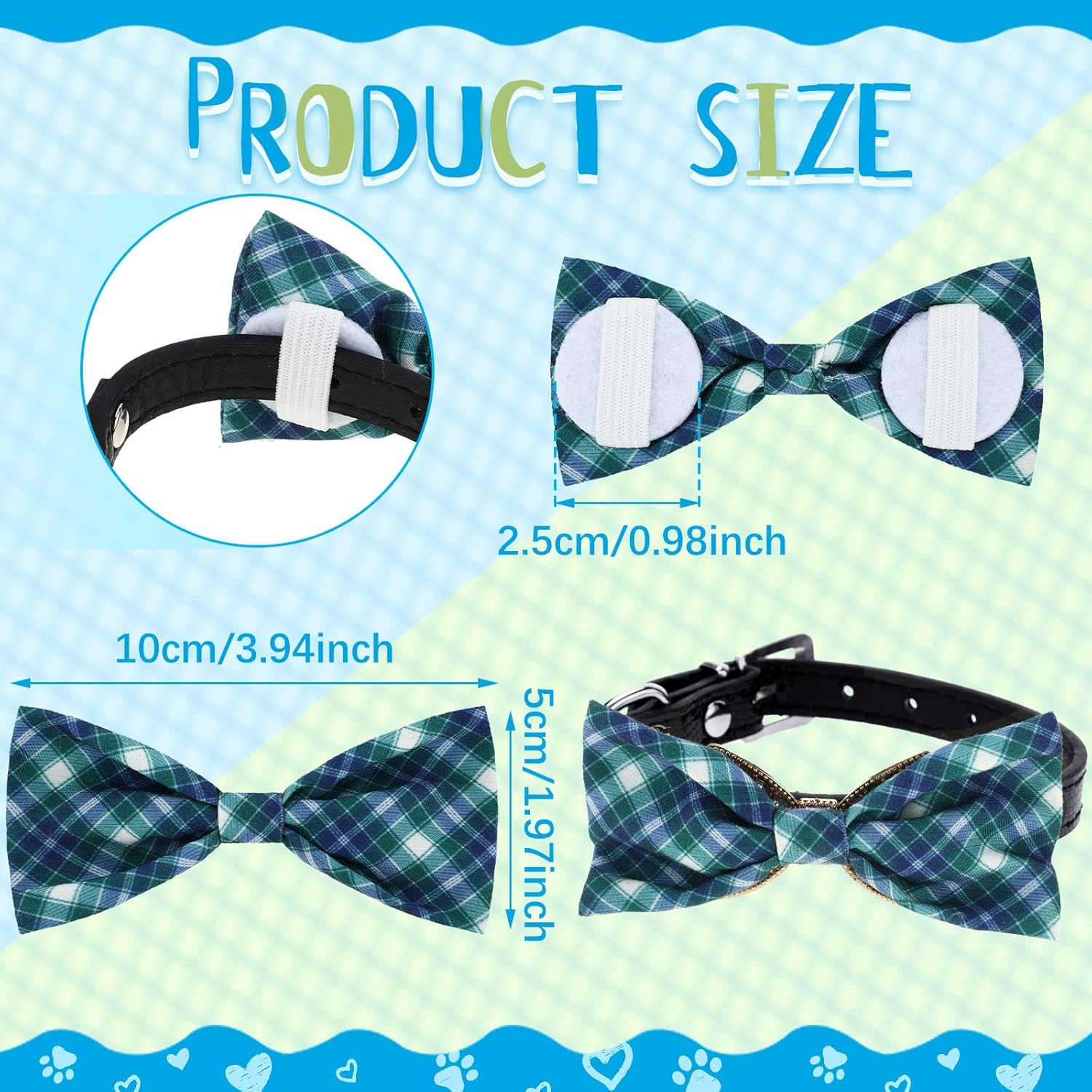 16 Pieces Dog Bow Ties Slide Hawaiian Styles Dog Collar Attachment Bows with Rubber Bands Dog Bow Ties for Large Dogs 