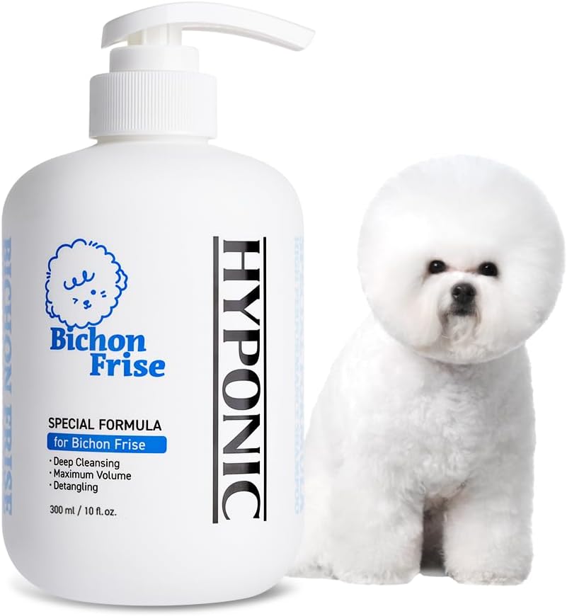 HYPONIC Shampoo for Bichon Frise - Hypoallergenic Breed-Specific Shampoo for Bichon Frise for Full Volume, deep Cleansing, and Hair Elasticity (10.14 fl.oz)