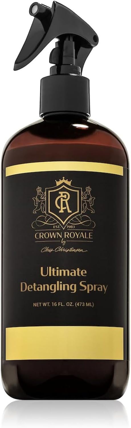 Crown Royale Ultimate Detangling Pet Spray Ready-to-Use, Removes Tangles, Prevents Stains, Repels Dirt, Made in USA, 16 oz
