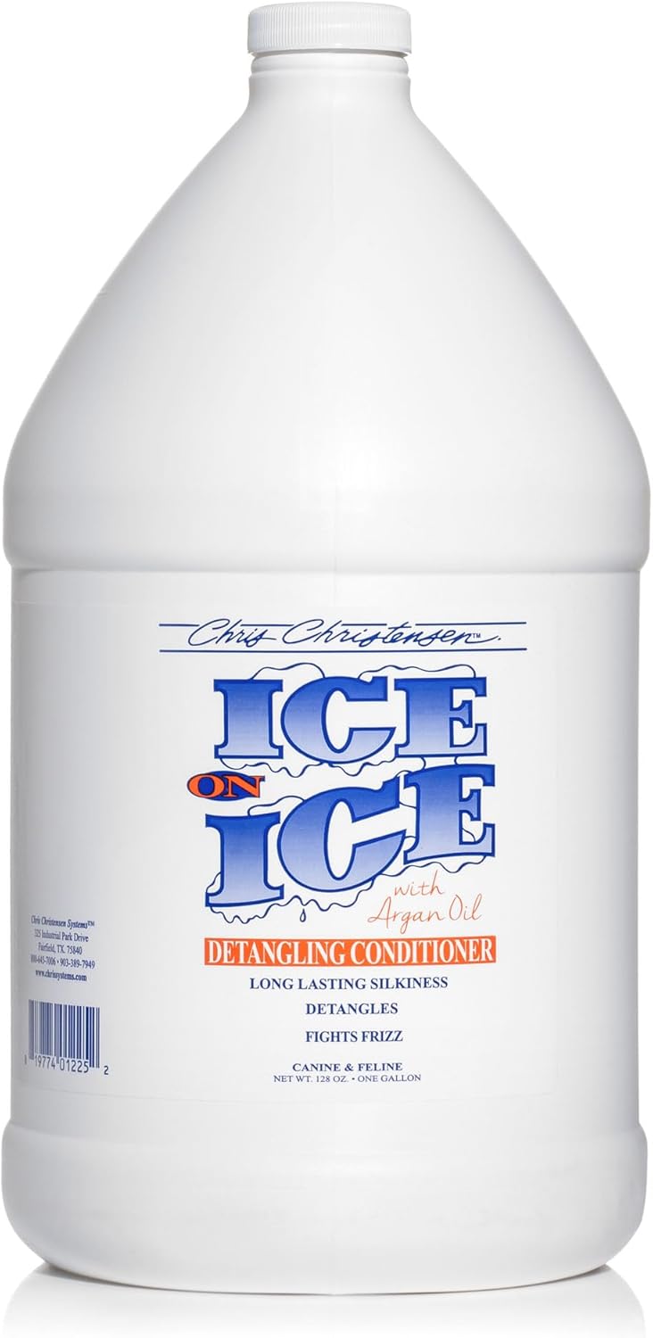 Chris Christensen Ice on Ice Detangling Dog Conditioner, Groom Like a Professional, De-matts, Moisturizes, Creates Long Lasting Silkiness