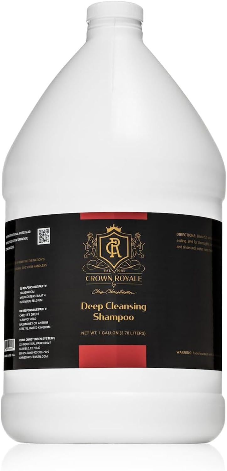 Crown Royale Deep Cleansing Dog Shampoo Concentrate, Revives Color and Texture, Nourishes and Stimulates Hair Growth, Made in USA, 1 gal