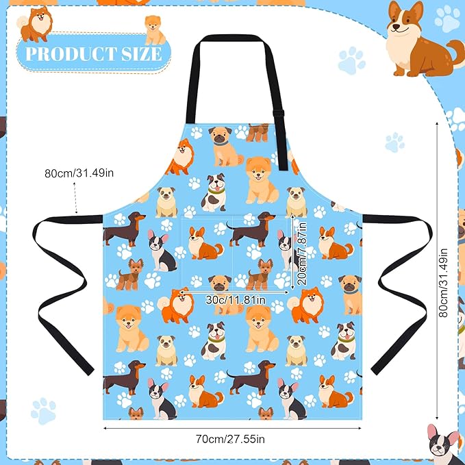 Dog Grooming Waterproof Apron with 2 Pockets,