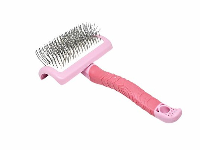 Zollita Pink Medium Curved Slicker Brush