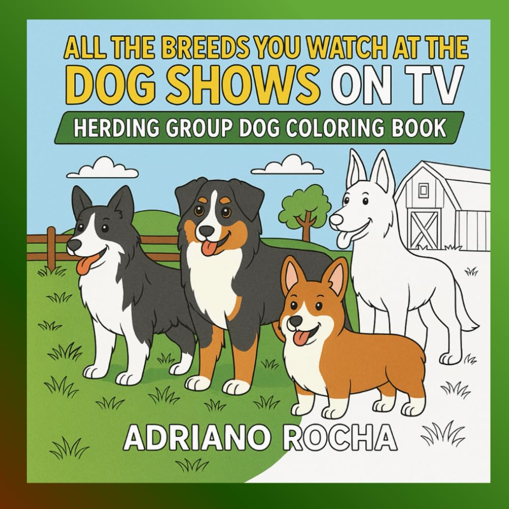 Herding Group coloring book: “All the Breeds You Watch at the Dog Shows on TV – Herding Group Dog Coloring Book for Kids and Adults | Fun and ... Shepherds, German Shepherds, Corgis, Etc...