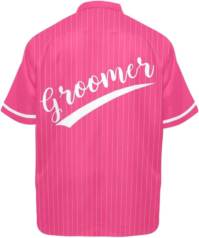 COWCUTE Custom Logo Pet Grooming Workwear, Personalized Pet Beautician Work Clothes, Groomer Smock Jacket for Pet Salon