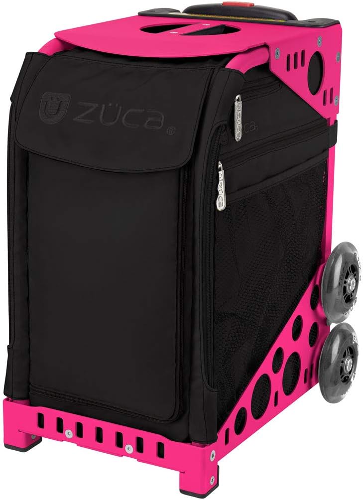ZUCA Stealth Insert Bag and Neon Pink Frame with Flashing Wheels