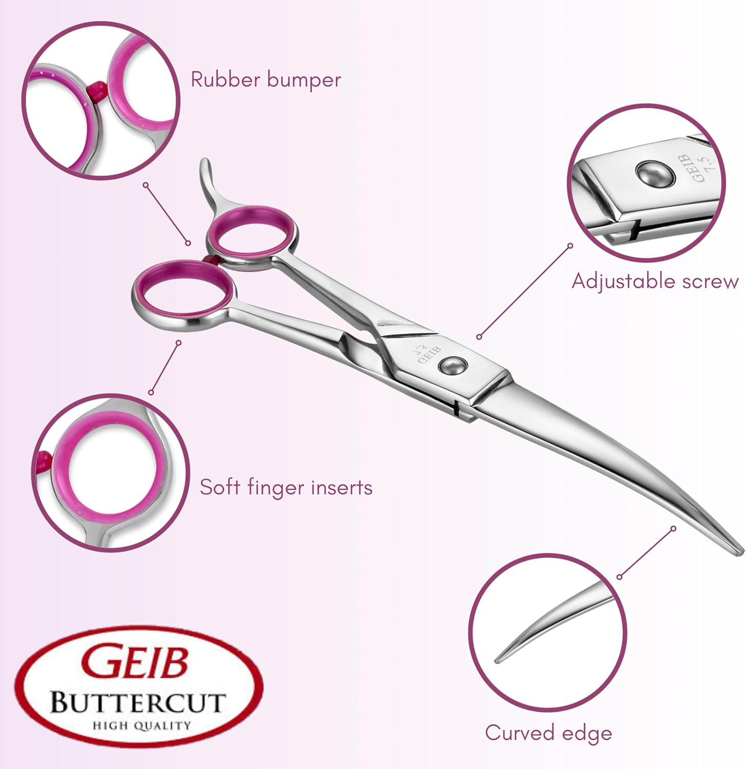 Geib Gator Stainless Steel Pet Curved Shears, 8-1/2-Inch
