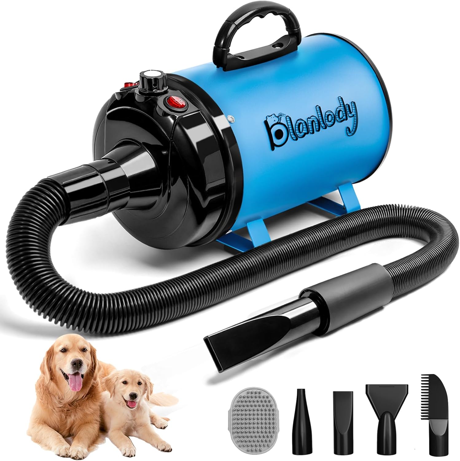 High Velocity Dog Hair Dryer 5.2HP/ 3800W Professional Dogs Blower Grooming Dryer, Adjustable Temperature and Speed Pet Dryers 