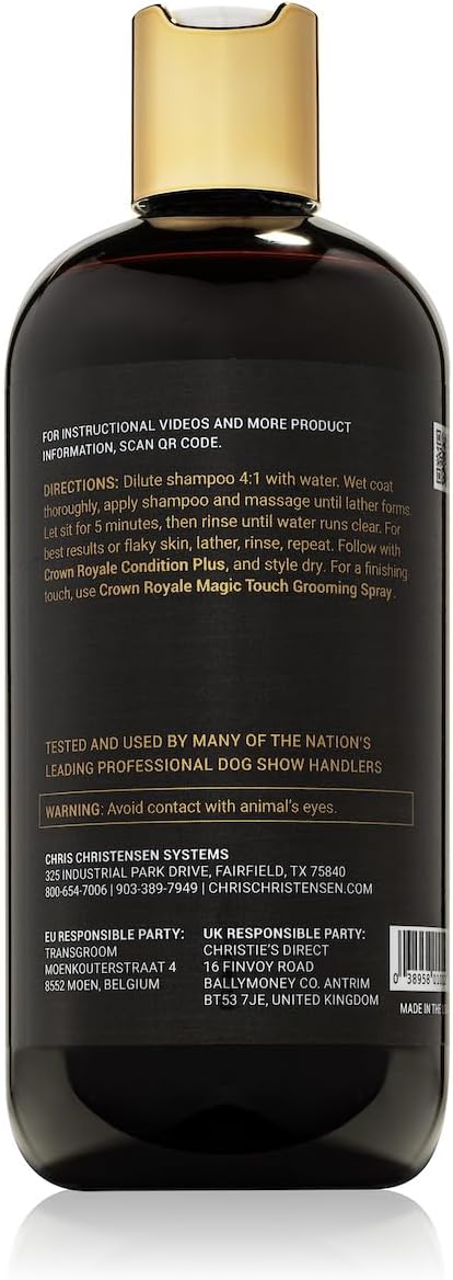 Crown Royale Biovite Formula 2 Dog Shampoo Concentrate, Adds Medium Bodied Texture, Adds Volume, Safe For Use on Cats and Dogs, Made in USA, 16 oz