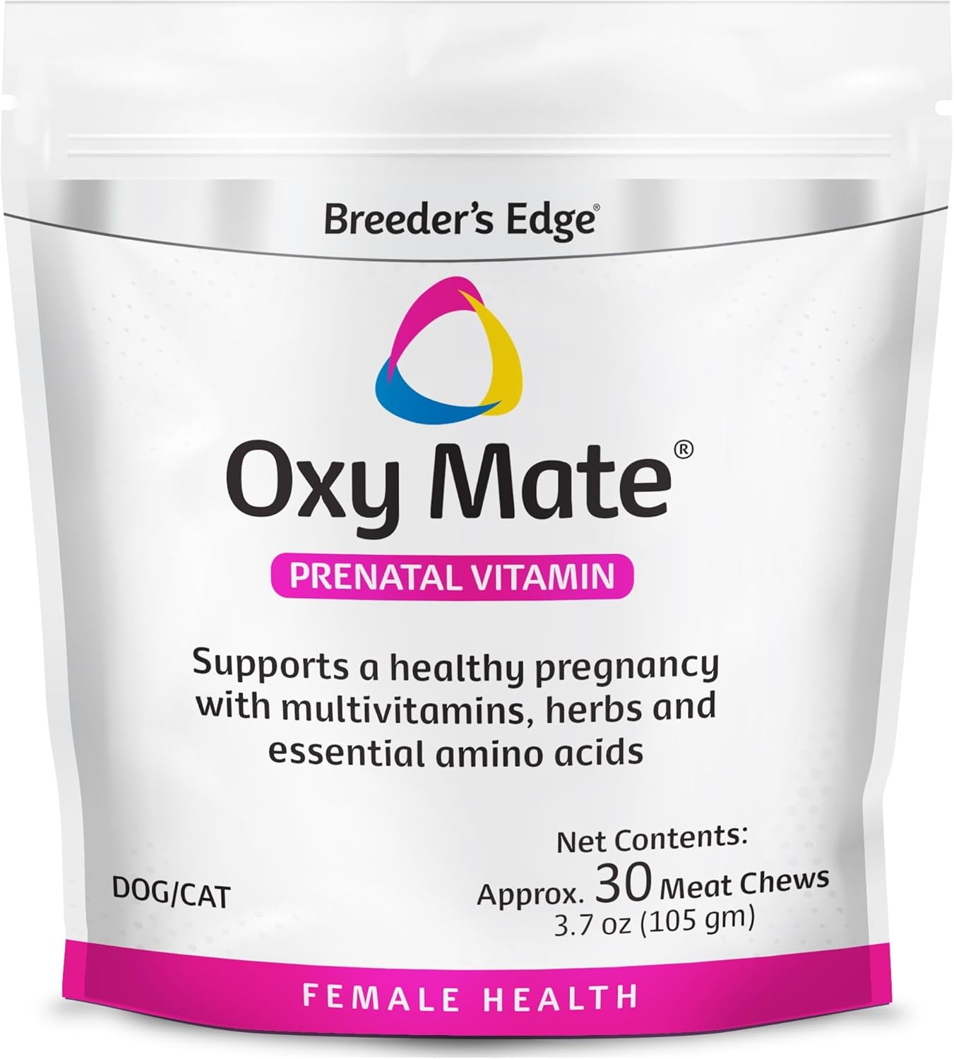Revival Animal Health Breeder's Edge Oxy Mate - Prenatal Supplement for Dogs & Cats - 30ct Meat Treats