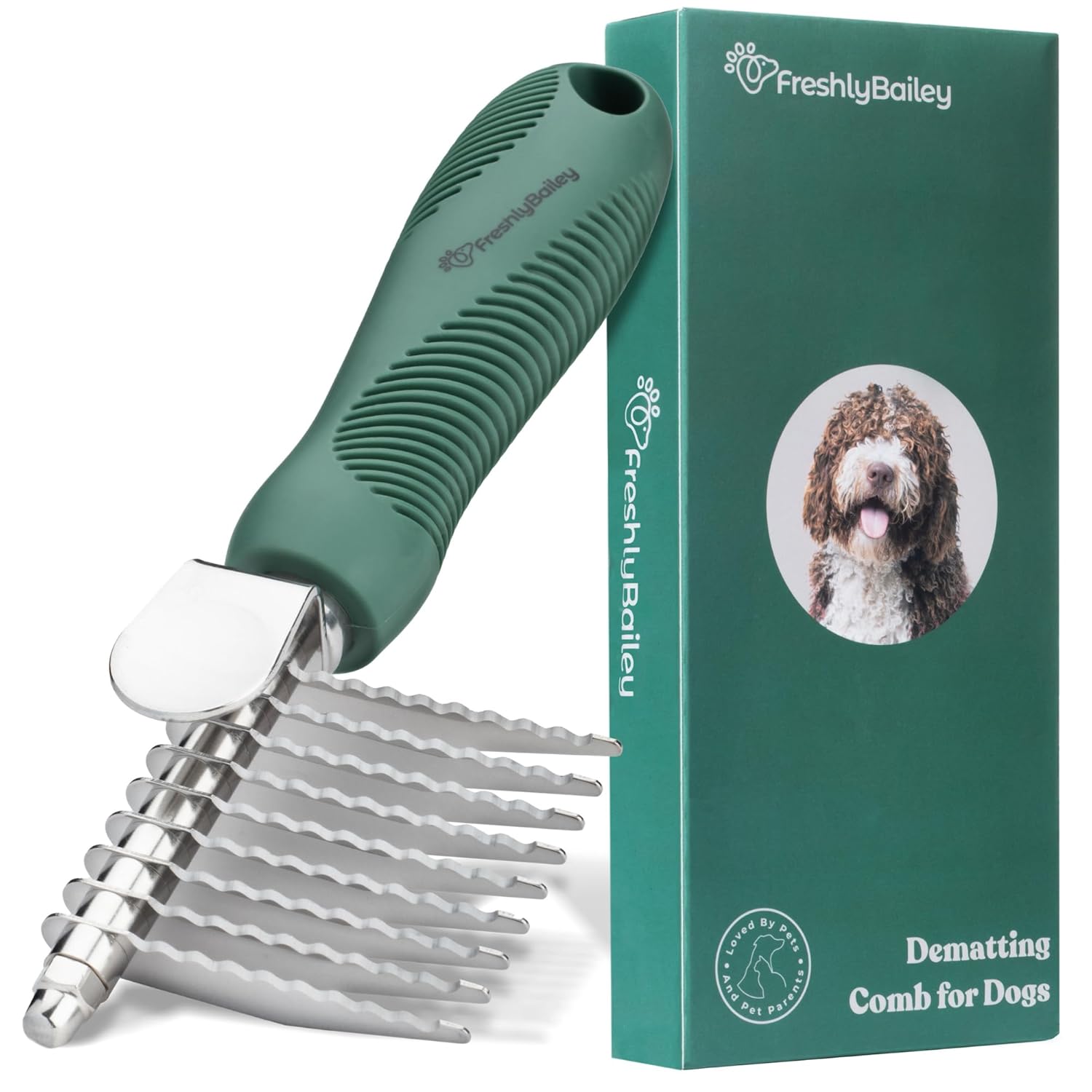 Dematting Comb for Dogs - Dematting Tool for Grooming Dog Matting - Serrated Matted Hair Removal Brush