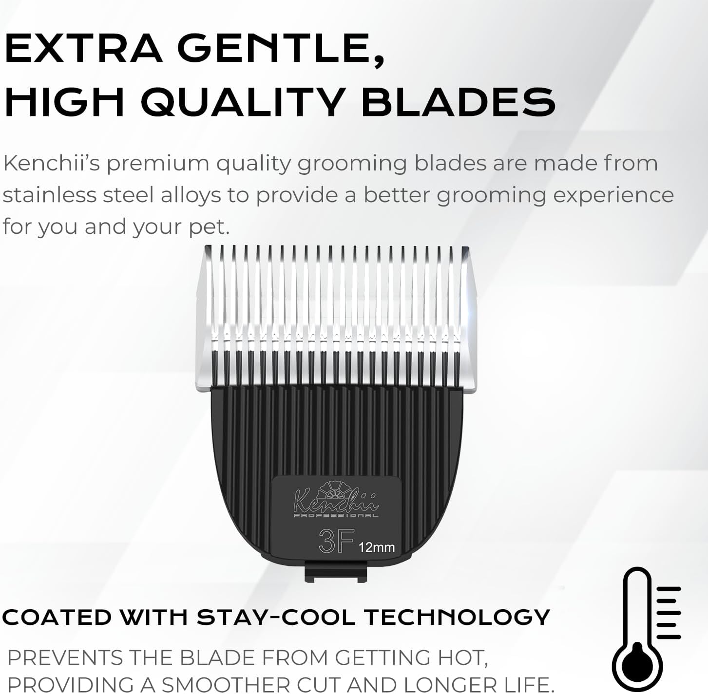 Kenchii Flash Clipper Blade (4F,9mm) Only Compatible with Flash Clipper, Black & White