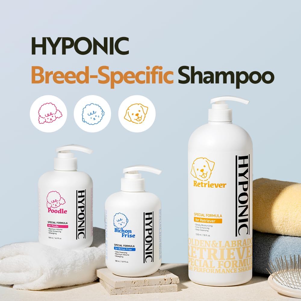 HYPONIC Shampoo for Poodle - Hypoallergenic Breed-Specific Shampoo for Poodle for Soft Volume, Moisture Coat, and Vibrant Color