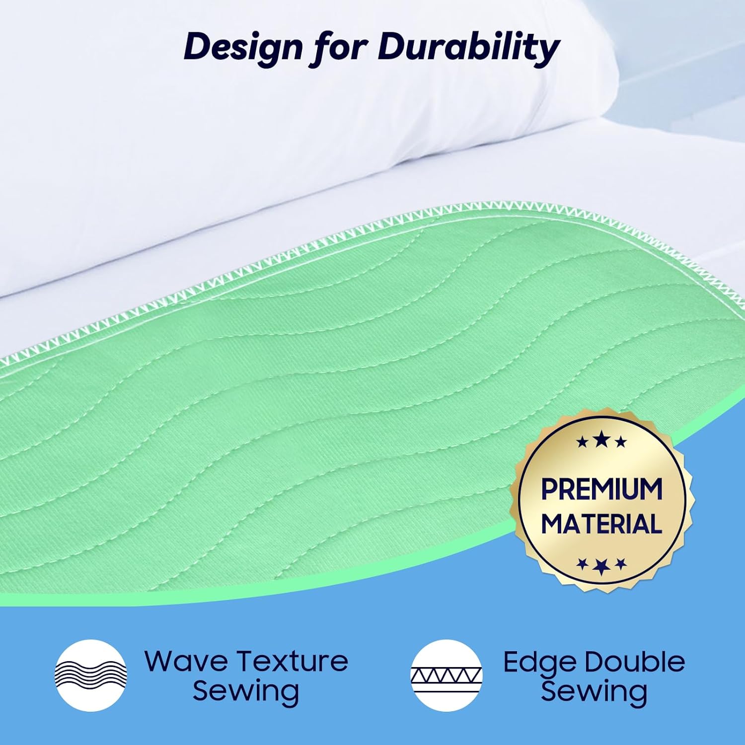 4 Pack 24” x 24” Extra Heavy Absorbency Washable Under pads, Waterproof Nursing Pads Incontinence Bed Pads, Reusable Washable Pee Pads for Dogs, Diaper Changing & Adults, Washable Puppy Pads