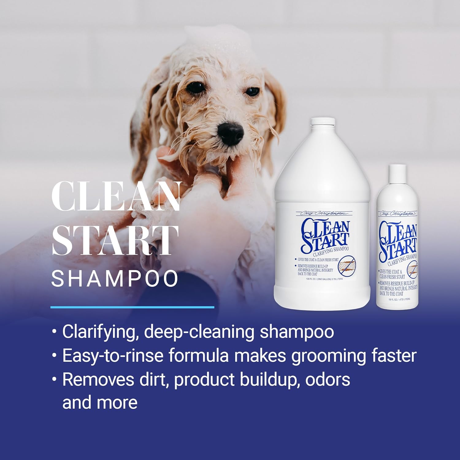 Chris Christensen Clean Start Dog Shampoo, Groom Like a Professional, 