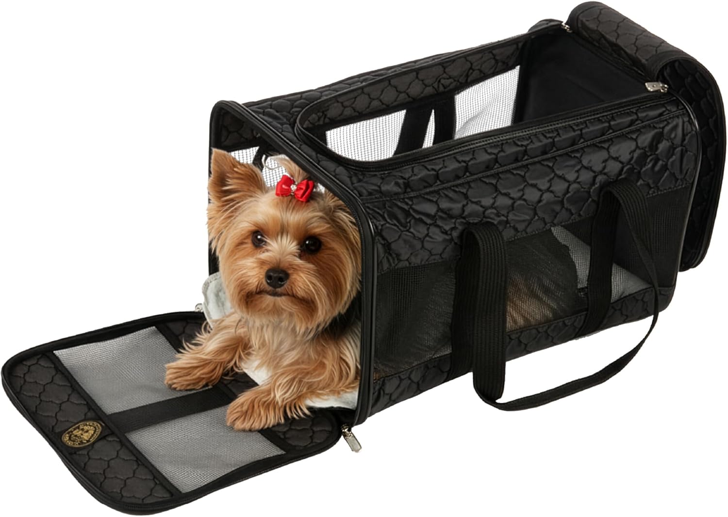 Sherpa Pet Carrier Airline Approved with Spring Wire Frame - Cat & Dog Carrier for In-Cabin Travel, Large