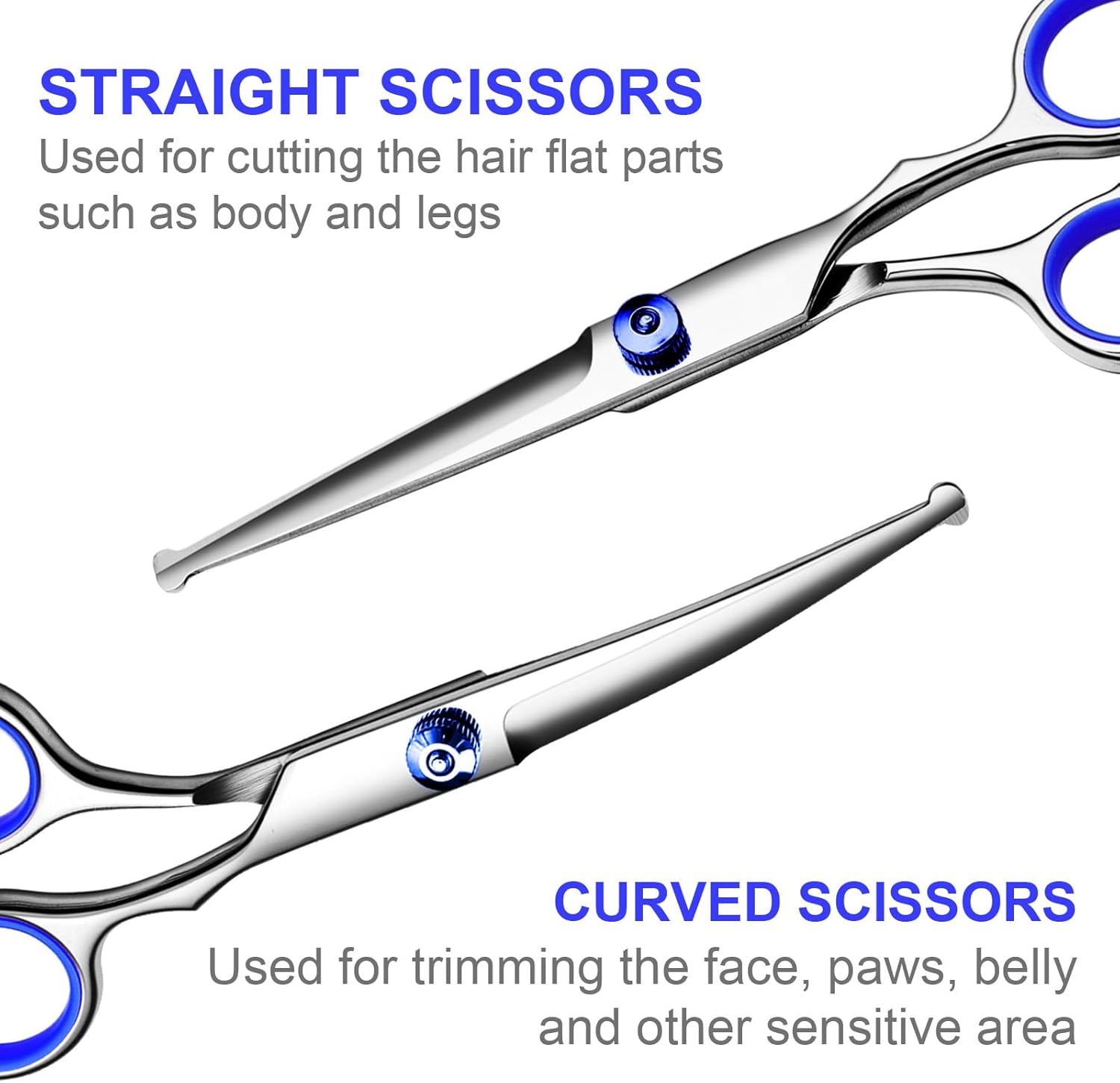 Professional 6 in1 Dog Grooming Scissors Kit, Titanium Coated Dog Scissors for Grooming, Grooming Shears Kit for Dogs Cat Pet at Home